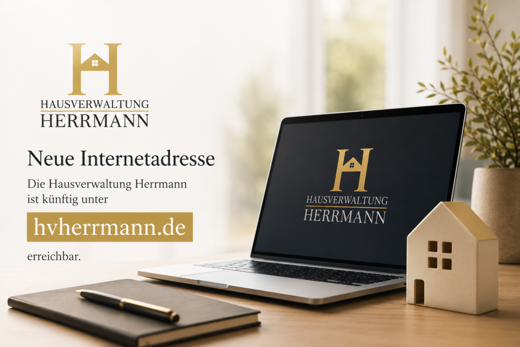 Bild Darstellung Laptop neue Domain Hausverwaltung Herrmann